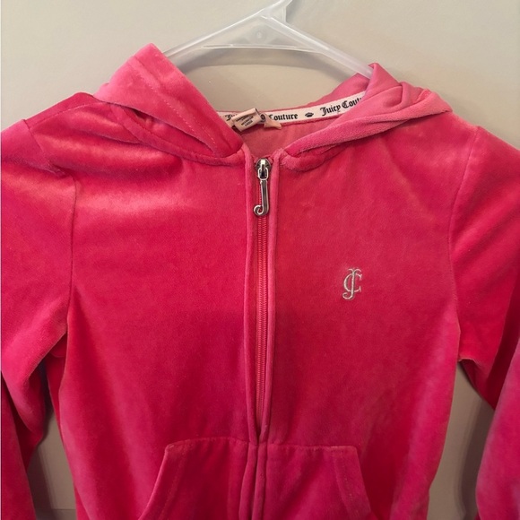 Juicy Couture kids pink velour jacket with bling on back size S (7) - Picture 12 of 12